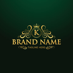 Modern and unique luxury letter K initials logo design