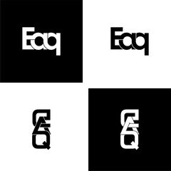 eaq letter initial monogram logo design set