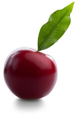 Fototapeta na wymiar Red cherries and plum fruit isolated on white background