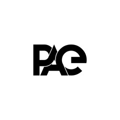 pae letter initial monogram logo design