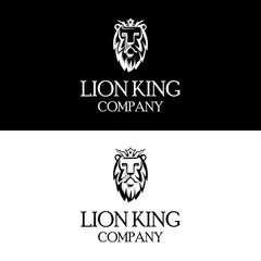 Calm Lion king face with crown on head for classic men fashion brand company logo design