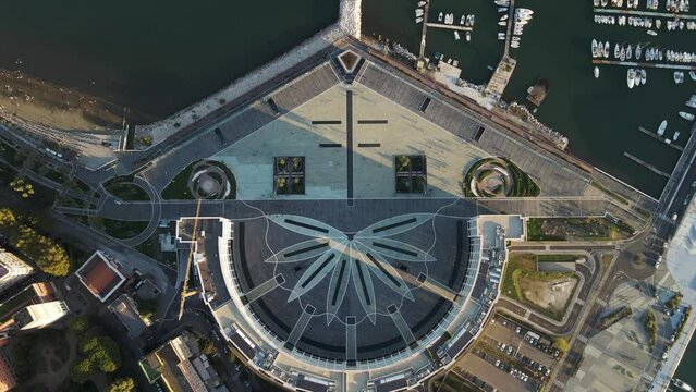 Aerial view of Liberty Square (Piazza della Libert&agrave;) in Salerno downtown, Campania, Italy.