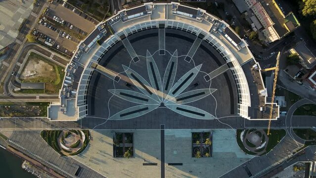 Aerial view of Liberty Square (Piazza della Libert&agrave;) in Salerno downtown, Campania, Italy.