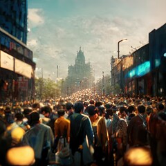 Illustration about business buildings, hand drawn style. Made by AI.