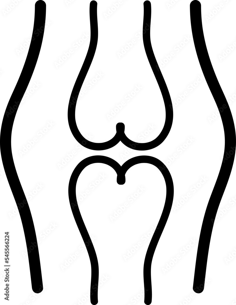 Poster Vector bone line icon in flat style on white background..eps