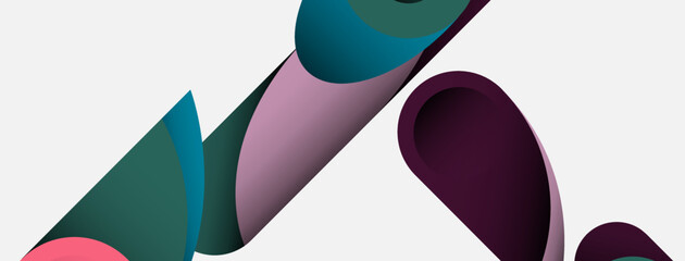 Abstract background. Minimal geometric circles and round style shapes with deep shadow effects. Trendy technology business template for wallpaper banner or background