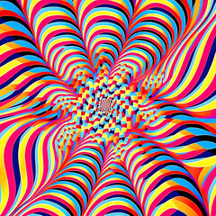 optical illusion seamless pattern, color explosion
