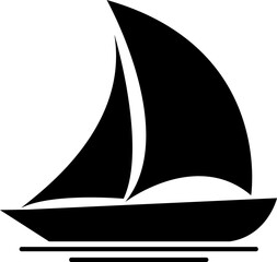 Boat line icon, sailboat vector logo isolated on white background.eps