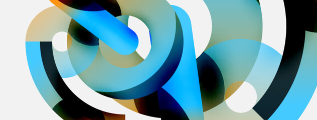 Obraz premium Round shapes circles and other geometric forms. Vector illustration for wallpaper banner background card or landing page