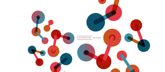Abstract background. Round dots connected by lines. Trendy techno business template for wallpaper, banner, background or landing