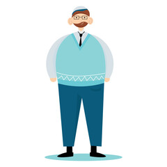 Jewish man on white background