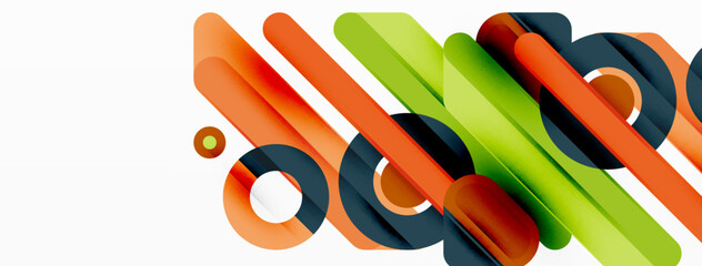 Lines geometric background. Stripes and rings composition business template for wallpaper, banner, background or landing