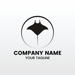 inspiring minimalist silhouette stingray logo template