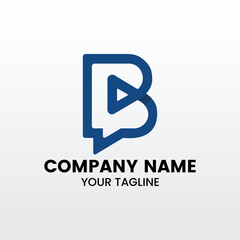 minimalist multimedia Play logo template