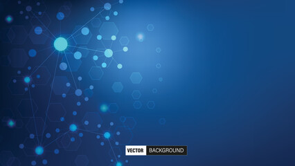 Modern medical technology digital blocks hexagon abstract background. Vector illustration.