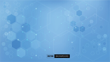 Modern medical digital technology hexagon dotted line abstract background. Vector illustration.