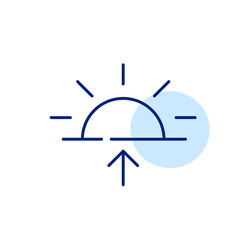 Sunrise weather forecast icon. Pixel perfect, editable stroke line
