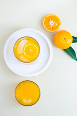 Orange juice isolated on a white background. Healthy and nutritious.