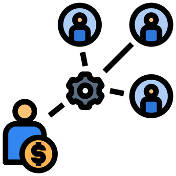 capitalist filled outline style icon