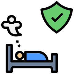 death filled outline style icon