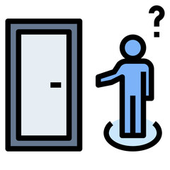 door filled outline style icon