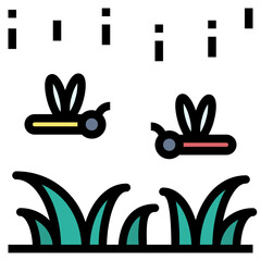 Obraz premium dragonfly filled outline style icon