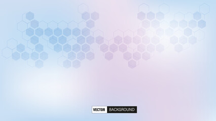 Modern medical digital technology science hexagon blurred abstract background. Vector illustration.