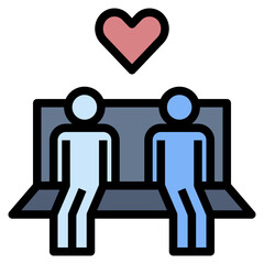 flirt filled outline style icon