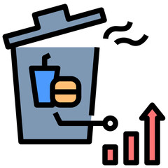 food waste filled outline style icon