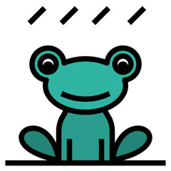 frog filled outline style icon
