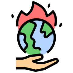 global warming filled outline style icon