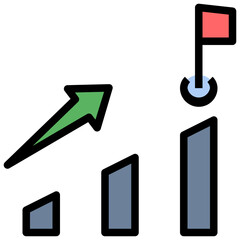 growth strategy filled outline style icon