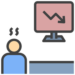 loss filled outline style icon