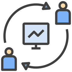 market filled outline style icon