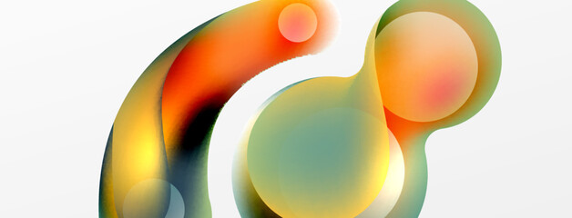 Fluid abstract background. Liquid color gradients composition. Round shapes and circle flowing design for wallpaper, banner, background or landing