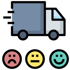 satisfaction filled outline style icon