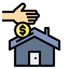 saving filled outline style icon