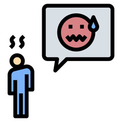 scared filled outline style icon