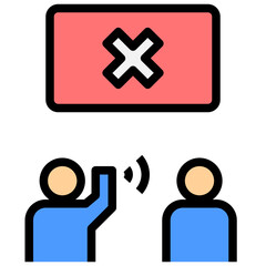 Fototapeta premium stop gossip filled outline style icon