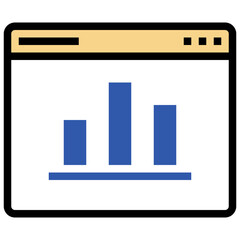 statistic filled outline style icon