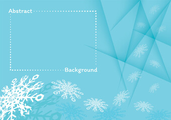Fototapeta na wymiar Abstract Background, White snowflakes paper cut, on a blue background, vector illustrations.