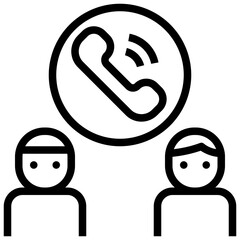 call outline style icon