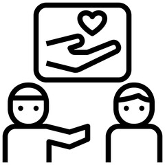 care outline style icon