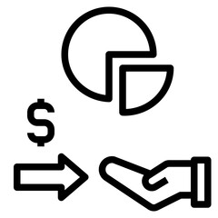 divestiture outline style icon