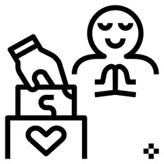 donation outline style icon