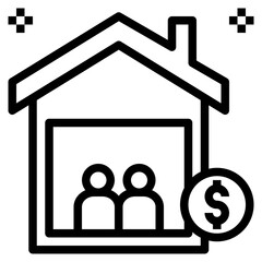 estate outline style icon