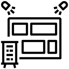 exhibition outline style icon
