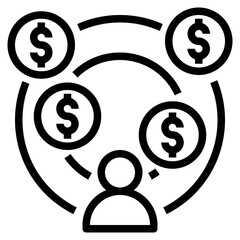 financial outline style icon