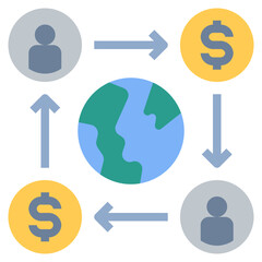 economic flat style icon