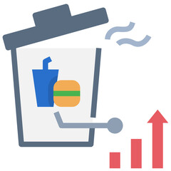 Obraz premium food waste flat style icon